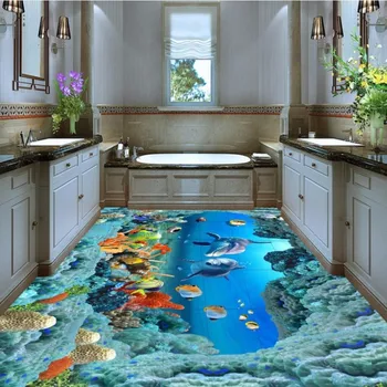 Nemokamas Pristatymas Gražus Seaview Povandeninio Pasaulio Koralų, jūrų Žvaigždė 3D vonios kambarys, kavinė restoranas, grindys, tapetai, freskos