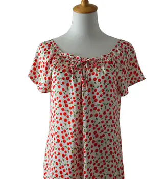 Nemokamas pristatymas Grynas Mulberry Šilko Gėlių Pižamą Pagrindinio naktiniai drabužiai Minkštas Sleepwear Odos Priežiūrai Vasaros Suknelė Daugiaspalvis