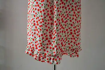 Nemokamas pristatymas Grynas Mulberry Šilko Gėlių Pižamą Pagrindinio naktiniai drabužiai Minkštas Sleepwear Odos Priežiūrai Vasaros Suknelė Daugiaspalvis