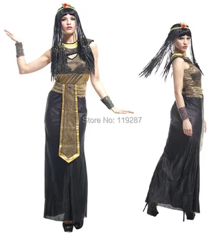 Nemokamas pristatymas Helovinas suaugusių moterų cos kostiumai seksualus Egipto karūną princesė kleopatra, vienas dydis drabužių 155-170cm moterims