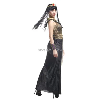 Nemokamas pristatymas Helovinas suaugusių moterų cos kostiumai seksualus Egipto karūną princesė kleopatra, vienas dydis drabužių 155-170cm moterims