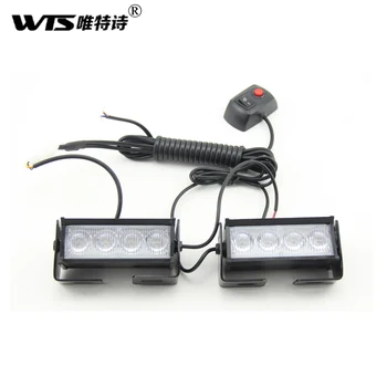 Nemokamas pristatymas High Power Flash 2*4 LED Automobilių Šviesos Lempos įspėjimo žibintuvėlis led šviesos