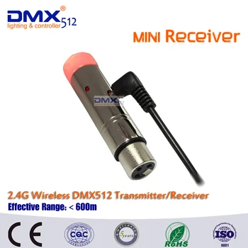 Nemokamas pristatymas karšto pardavimo 2.4 G bevielio DMX 512 MINI imtuvas signalo stabilumo led dmx valdytojas diskoteka žiburiai dmx