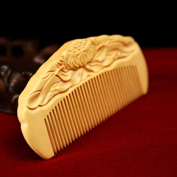 Nemokamas Pristatymas Kinijos Changzhou Šukos Grotelės Lobular Boxwood Drožyba Ne Visos Spliced 11,5 cm, 14cm Lotus Vestuvių, Gimtadienio Dovana