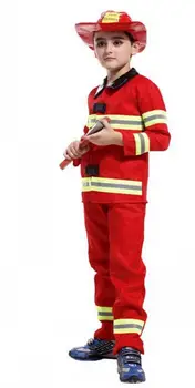 Nemokamas pristatymas Mažmeninės karnavalas kostiumas vaikų gaisrininkų Kostiumai gaisrininkai Cosplay kostiumai, vaikų žaidimo uniformos