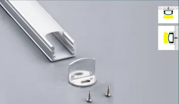 Nemokamas Pristatymas mažo dydžio, aliuminio profilis su pieniškas PC Padengti ir montuoti klipus, led profiliai, clip LED Profilis 2m/vnt