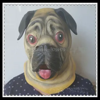Nemokamas pristatymas Naujausias Karšto parduodant aukštos kokybės Gyvūnų kostiumas pug šuo Kaukė Šalies cosplay kaukė