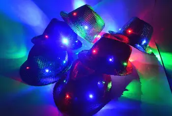 Nemokamas pristatymas Naujiena Mirksi LED Skrybėlę Džiazo Scenoje Rodyti Bžūp Helovinas ir Kalėdų Šalies Hip-Hop