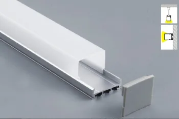 Nemokamas pristatymas Naujos Konstrukcijos wide tipo, aukštos kokybės aliuminio profilio su aiškiais /pieniškas dangtelis led juostelės 2m/vnt 29pcs/daug