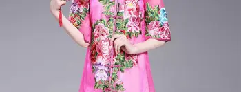 Nemokamas pristatymas Naujos pusė rankovėmis Kinų stiliaus, siuvinėtų Mandarinų apykaklės plokštė sagtis ilgai skyriuje organza tranšėjos moterims