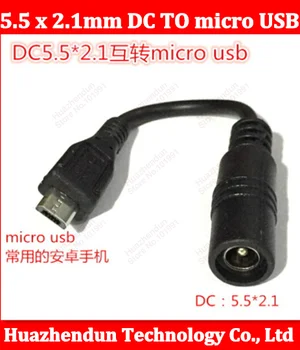 Nemokamas pristatymas per DHL/EMS 2000pcs 10CM 5.5 x 2.1 mm DC moterį, Micro USB 5pin Vyrų Įkrovimo Maitinimo Laidas Laidas Laidas Laidas