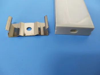 Nemokamas pristatymas pieniškas skaidrus led kanalo aliuminio led juostelės talpyklos būsto štampavimo profilis su galiniais dangteliais ir įrašus