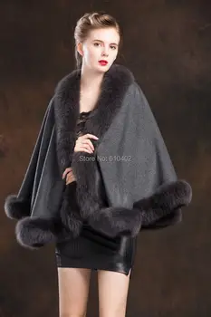 Nemokamas pristatymas/Ponia Originali Nekilnojamojo Kašmyras Originali Fox Fur Coat 