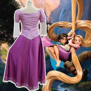 Nemokamas Pristatymas Princesė Rapunzel Fancy Dress Suaugusiųjų Kostiumai Helovinas/Karnavalas Šalies Susivėlęs, Cosplay Kostiumai, Moterims