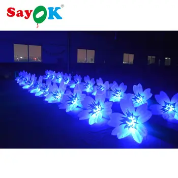 Nemokamas Pristatymas Pripučiami Gėlių Grandinė 10 Gėlės su LED Šviesos Pripučiami Vestuvių Gėlės, Vestuvių Scenos Fone Apdaila