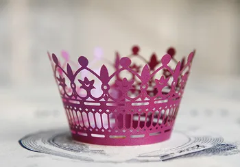 Nemokamas Pristatymas raudonos nėrinių karūna vestuvių cupcake įpakavimo popieriaus keksiukai taurės tortas gimtadienio baby shower kepimo puodeliai wrapper