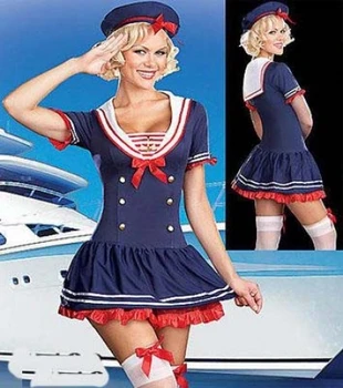 NEMOKAMAS PRISTATYMAS Seksualus karinio jūrų Laivyno Jūreivis Kostiumas Moterų karinio jūrų Laivyno Kostiumas Kostiumas Sailor Moterų Armijos Sveikiname Uniformos, Didmeninė Su Skrybėlę