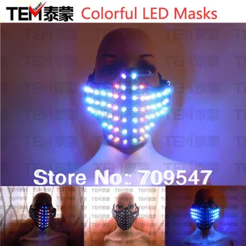 Nemokamas pristatymas spalvotu LED Kaukės Herojus Veido Apsaugas, PVC Maskuotis Šalis Helovinas Gimtadienio LED Kaukės
