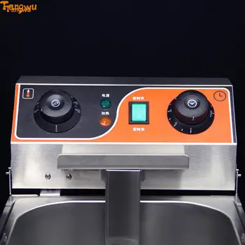 Nemokamas pristatymas Su laiko dvipusis kepimo mašina electric fryer aukštakrosnių Kepta vištiena, bulvytės komercinės Electric fryer