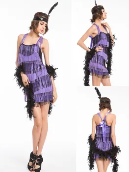 Nemokamas pristatymas Suaugusiųjų Juoda Riaumojimas Flapper Charleston Fancy Dress Kostiumai 20s Seksualus kostiumas 5 spalvos S,M,L,XL,2XL SANDĖLYJE