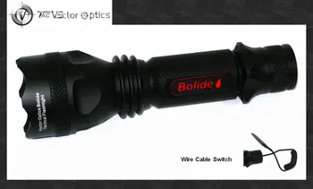 Nemokamas Pristatymas Vektoriaus Bolide Medžioklės LED Žibintuvėlis Žibintuvėlis CREE Q5 300 Liumenų Kabelis su Jungikliu, Įkroviklis, Dėklas, Tvirtinimo Kilpos