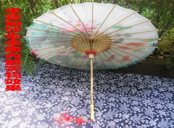 Nemokamas pristatymas žuvų ir lotus alyvuotas popieriaus skėtis dia 84cm kinijos rankų darbo, atsparus vandeniui skėtį nuo saulės šokis apdailos skėtis