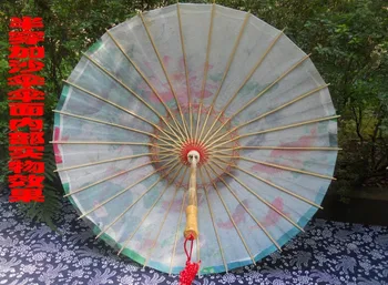 Nemokamas pristatymas žuvų ir lotus alyvuotas popieriaus skėtis dia 84cm kinijos rankų darbo, atsparus vandeniui skėtį nuo saulės šokis apdailos skėtis