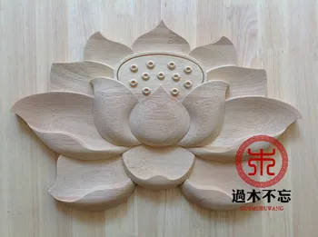 Nepamirškite medinių medžio drožinys Dongyang lotoso tvenkinys lotus Lango Lipdukas Lipdukai durų gėlių lovos