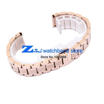 Nerūdijančio Plieno Watchband Metalo Laikrodžiai Juostos rožinė aukso, sidabro diržo žiūrėti kaip 14mm 16mm 18mm 19mm 20mm 21mm Drugelis sagtis