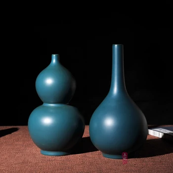 Nespalvoto glazūra vaza Jingdezhen povas glazūruotos keraminės vazos, vazos, papuošalai mažosioms blue Europos retro stiliaus vaza