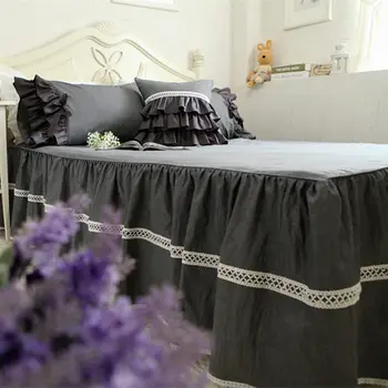New Antonia ruffle bedding set European Embroidery duvet cover elegant lace bed sheet bed skirt type quality bedspread bed linen