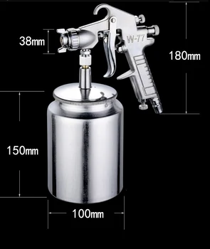 Nešiojamų svorio tipas W-77S Pneumatinio purškimo pistoletas su nesukeliančio lydinio puodą diameter100*150mm, Mediniai Baldai, automobilio, sienų