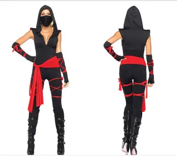 Ninja Stealth woemn Kostiumas samurajus warrior Anime Cosplay Fancy dress Karnavalas ar Halloween party padažu