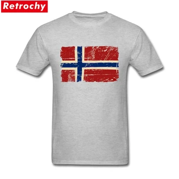 Norvegijos T Marškinėliai Mados Europos Norvegijos Nacionalinės Vėliavos Dizainas, T - marškinėliai Vyrams Medvilnės Trumpas Viršuje Nostalgiškas Nuostabi Tee Vyriška
