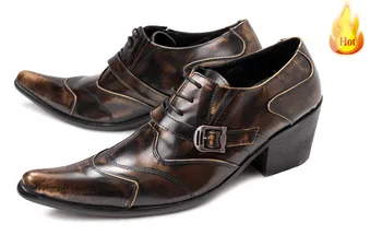 Ntparker italų Stiliaus Pažymėjo tne Mne batai natūralios Odos Suknelė, Batai vyro vestuvių batai 6.5 cm Aukštis Padidėjo! ize 38-46