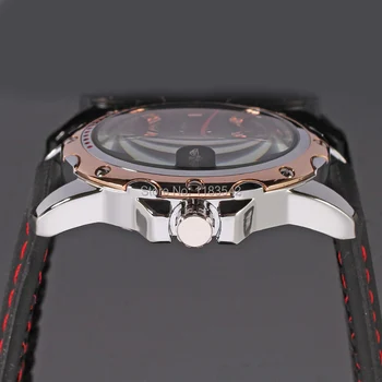 NUGALĖTOJAS WRG8027M3T3 Automatinė mados suknelė laikrodį rose gold žiūrėti silikono dirželis vyrai karšto pardavimo nemokamas pristatymas