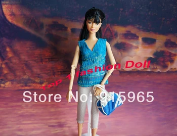 Nuolaida Naują atvykimo didmeniniams 50pieces medžiaga(suknelė) su mažmeninės prekybos krepšys 1/6 bjd Doll Mados Drabužiai Kostiumas barbė lėlės