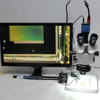 Nuolat Zoom Žiūronų Regėjimo 3,5 X-90X Trinokulinis Stereo Mikroskopas+1080P Mikroskopo Kamera, HDMI, VGA Išėjimai+LED Žibintai
