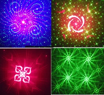 Nuotolinio 3 Objektyvo RG Lazerio RGB LED Scenos Šviesos DJ Raudonos, Žalios Spalvos 300mw Pilnas Šviesos