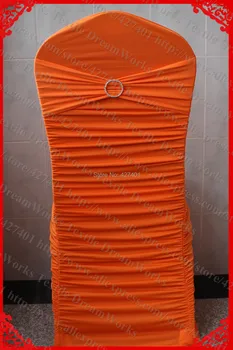 NĖRA.11 Orange Susiėmę Lycra/Spandex Kėdžių Dangose Su Lycra Juosta Ir Viena Eilutė Deimantų Sagtis&Pin Vestuvių Puotą Apdaila