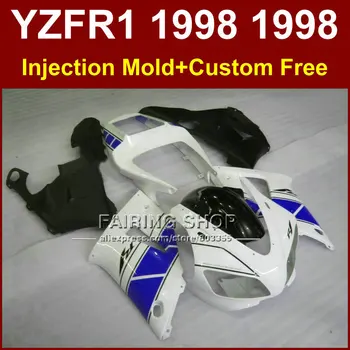 OD7C Įpurškimo purvasargiai komplektas YAMAHA YZF R1 YZF1000 98 99 R1 mėlyna balta motociklo EXUP purvasargiai 1998 1999 YZF R1 OD6C