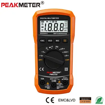 Oficialus Peakmeter Geriausias maža kaina, Kišeninio Dydžio LCD ekranas AC DC 2000 skaičiuoja Auto Asortimentą Skaitmeninis Multimetras PM8233 serija