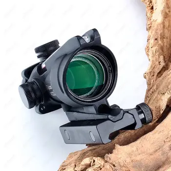 Ohhunt Medžioklės Riflescope ACOG 4X32 Nekilnojamojo Fiber Optics Raudonos, Žalios Apšviestas 