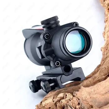 Ohhunt Medžioklės Riflescope ACOG 4X32 Nekilnojamojo Fiber Optics Raudonos, Žalios Apšviestas 