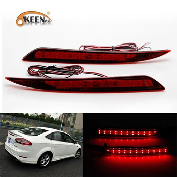 OKEEN 2X Raudona objektyvas Automobilių stiliaus LED Atšvaitas Lemputė, Galinis Rūko Žibintas Bamperis žibintas Stabdžių Žibintas 