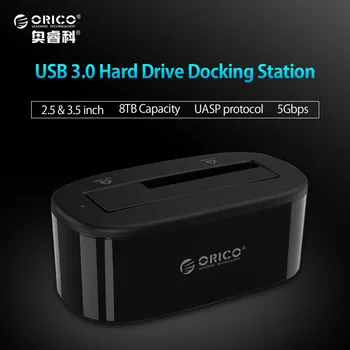 ORICO 6218US3 Išorinis HDD Docking Station 5Gbps USB 3.0 prie SATA HDD Atveju Paramos UASP už 2.5/3.5 colių HDD/SSD 8 TB