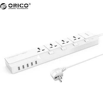 ORICO OSJ kištukinis Lizdas, Universalus Surge Protector, 5 USB Įkrovimo Uostų Multi-Angos Kelionės ilgintuvų