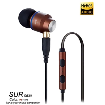 Original In Ear Ausines JBMMJ SUR S530 Metalo In-ear Ausinių Auriculars Atskirti kabelis Nuotolinio valdymo pultas Su Mic