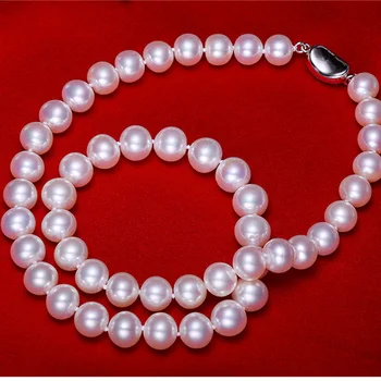 Originali Itin prabangus natūralus 7-8mm nearroundround perlų Karoliai Mados perlų papuošalai moterims, Nemokamas pristatymas