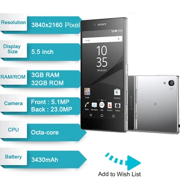 Originalus, Atrakinta Sony Xperia Z5 Premium E6853 4G LTE Viena SIM 3GB RAM 32 GB ROM 5.5
